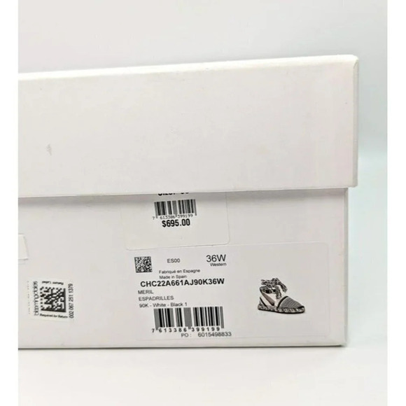 Chloe Women's Meril Canvas Ankle Tie Espadrille Flats Size 36 W (MSRP $695) - Picture 10 of 10